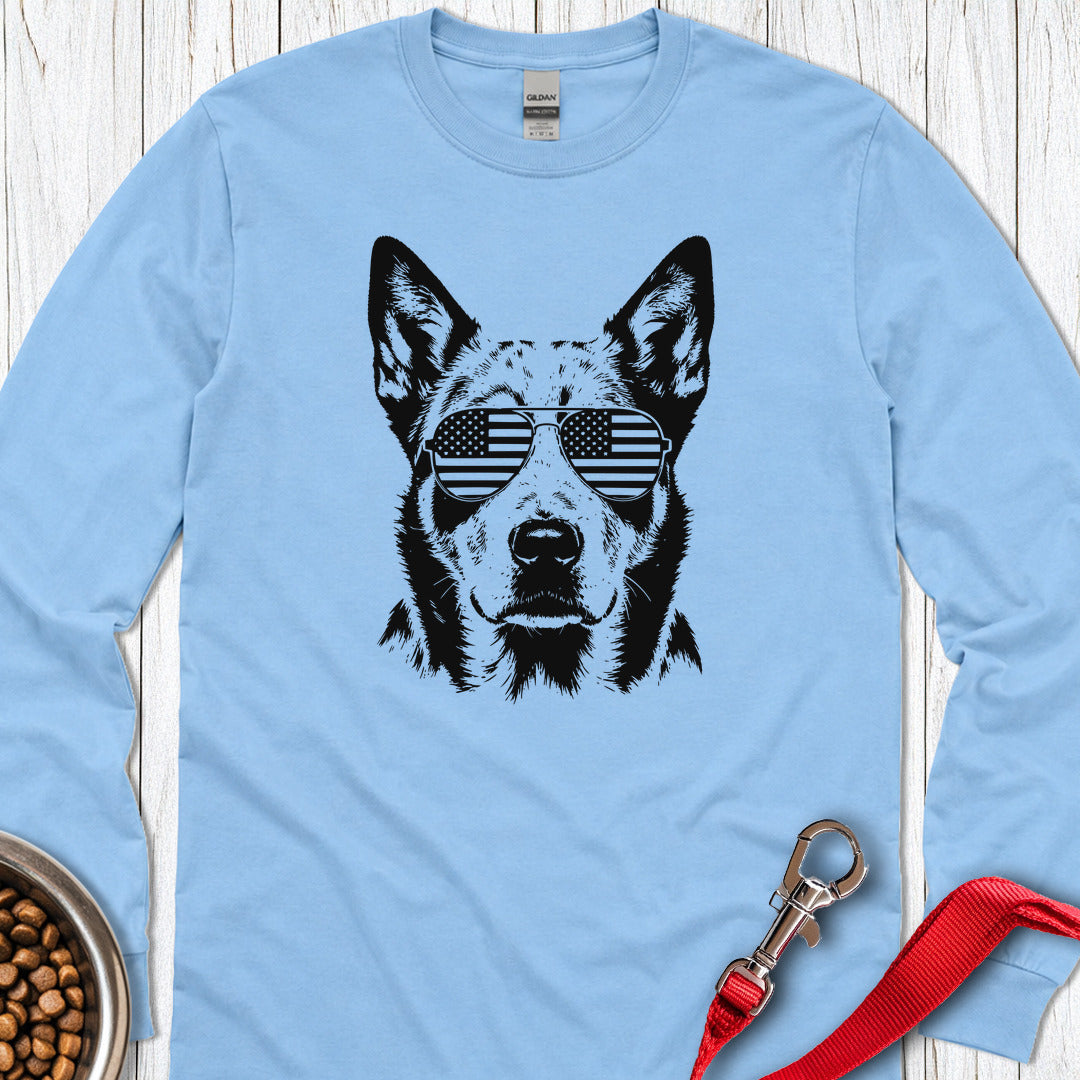 Blue Heeler USA Long Sleeve — Carolina Blue