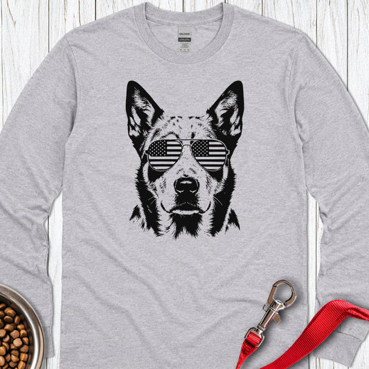 Blue Heeler USA Long Sleeve — Sport Grey