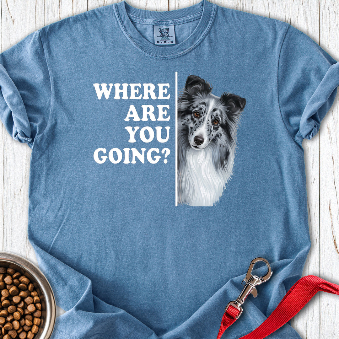 Blue Merle Shetland Sheepdog Where Are You Going Premium Tee Blue Jean