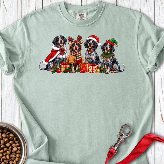 Bluetick Coonhound Christmas Group Premium Tee Bay