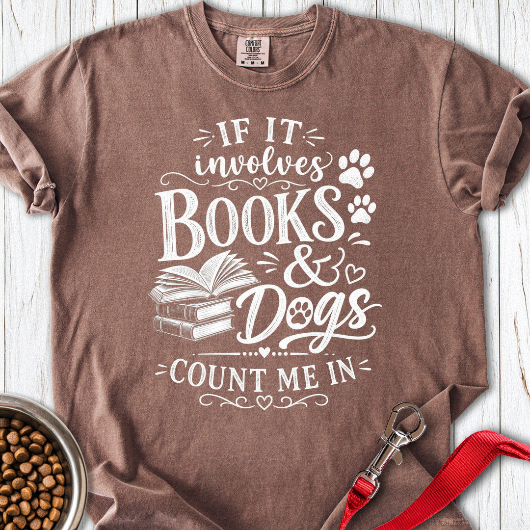 Books & Dogs Premium Tee — Espresso