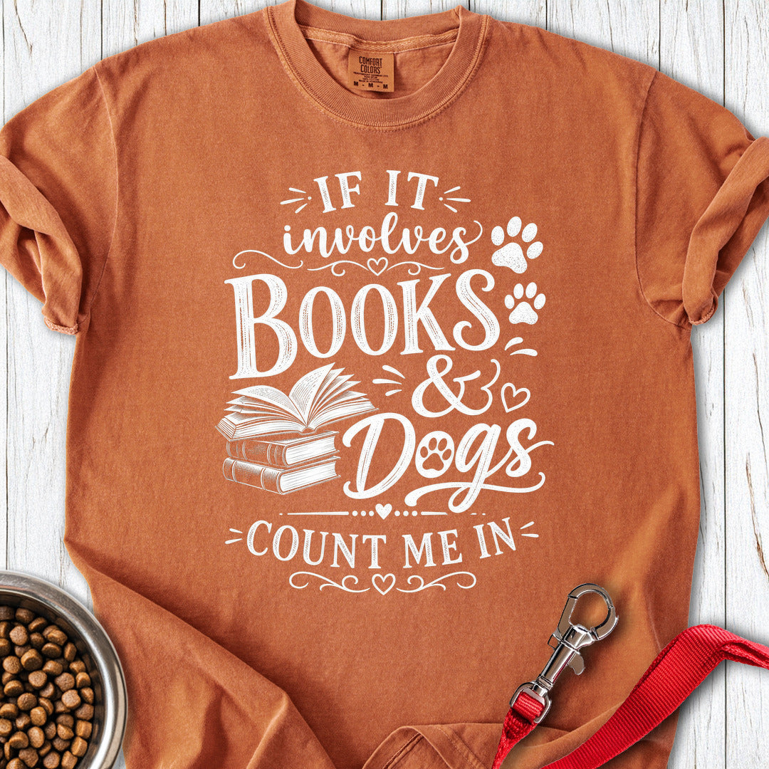 Books & Dogs Premium Tee — Yam