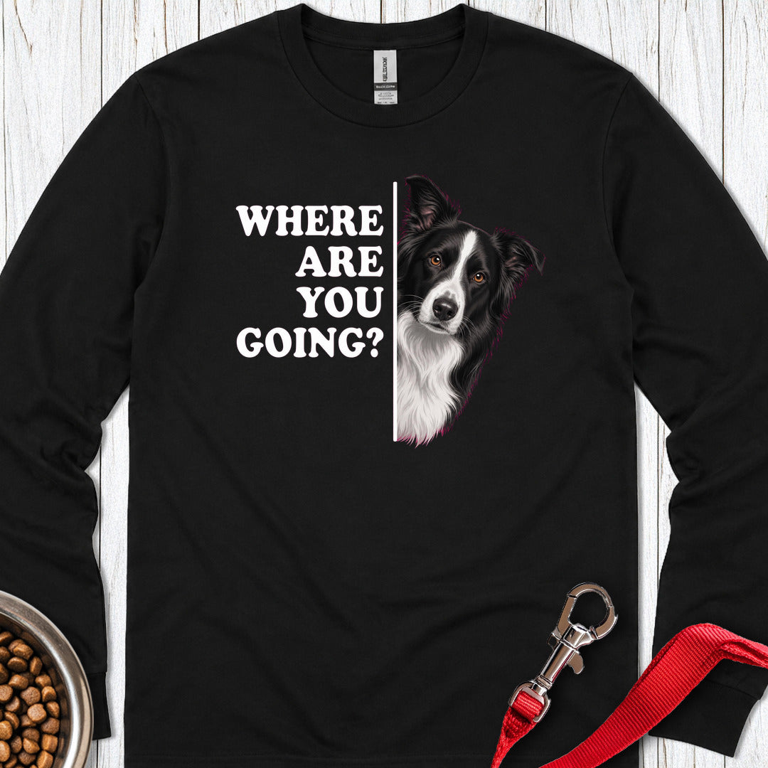 Border Collie Alert Long Sleeve — Black