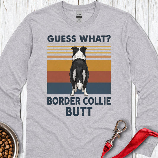 Border Collie Butt Long Sleeve — Sport Grey
