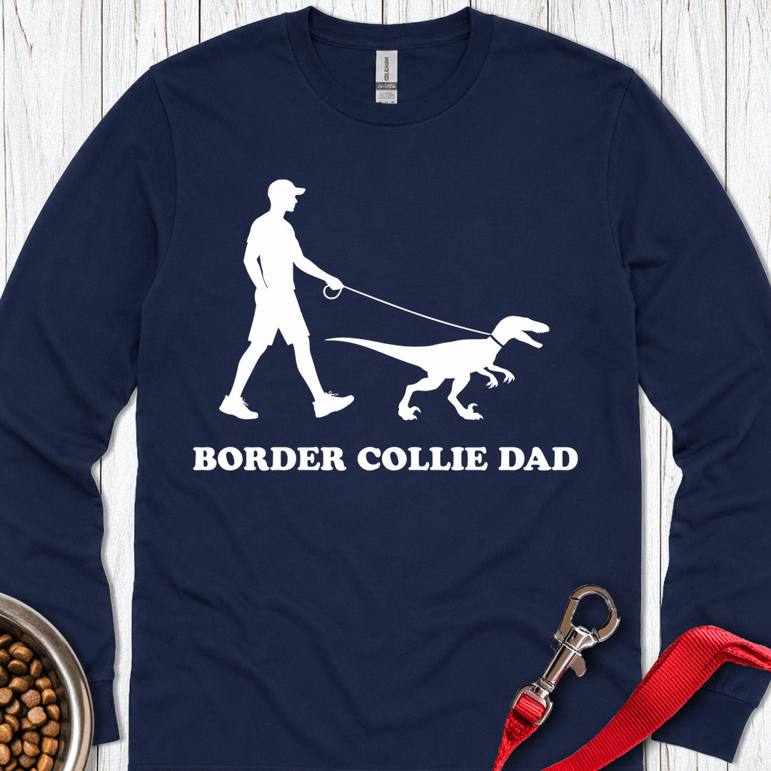 Border Collie Dad Long Sleeve — Navy