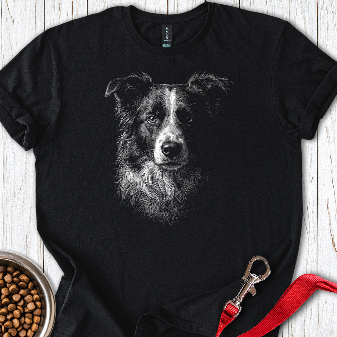 Border Collie Engraved — Black