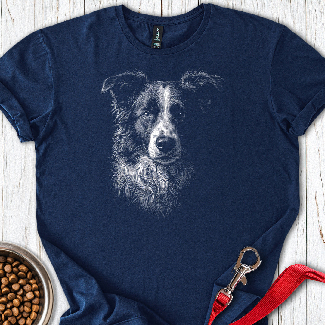 Border Collie Engraved — Navy