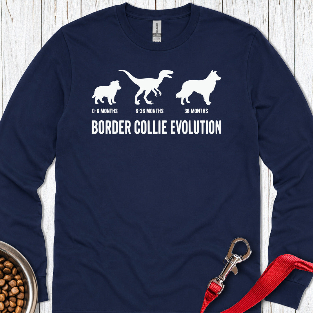 Border Collie Evolution Long Sleeve — Navy