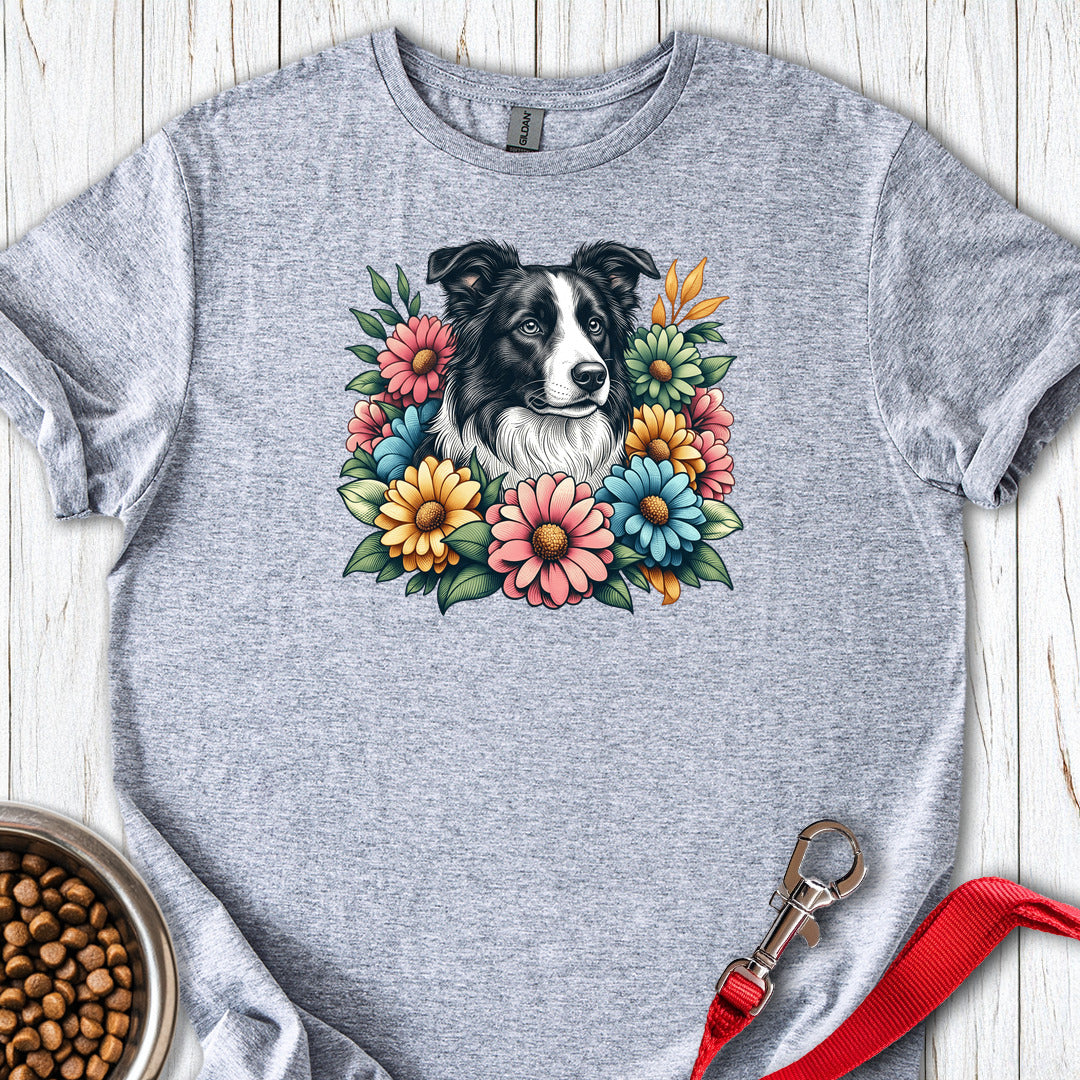 Border Collie Flowers — Sport Grey