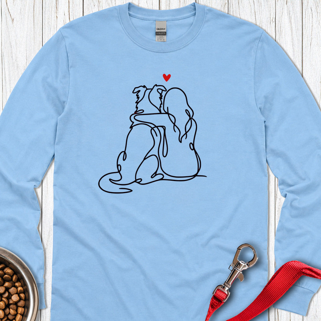 Border Collie Girl Long Sleeve — Carolina Blue