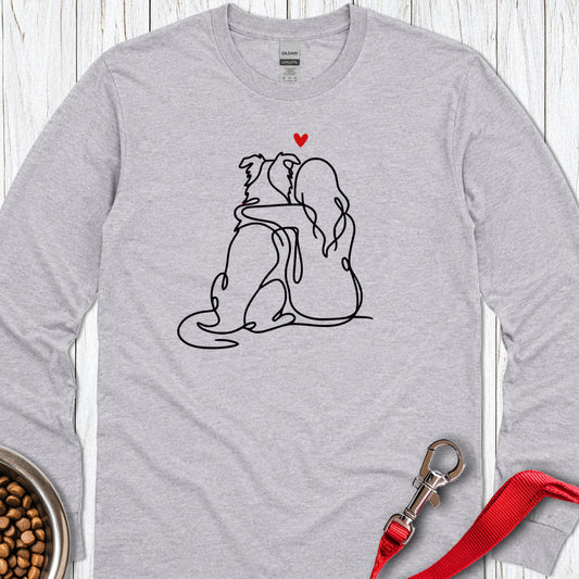 Border Collie Girl Long Sleeve — Sport Grey