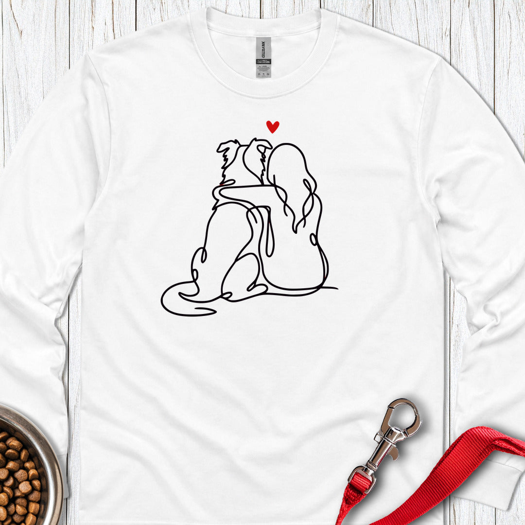 Border Collie Girl Long Sleeve — White