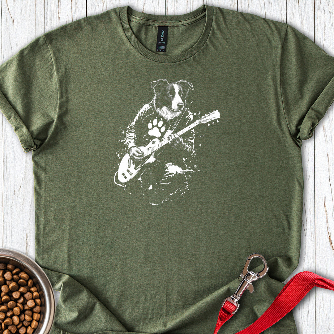 Border Collie Guitar Military Green