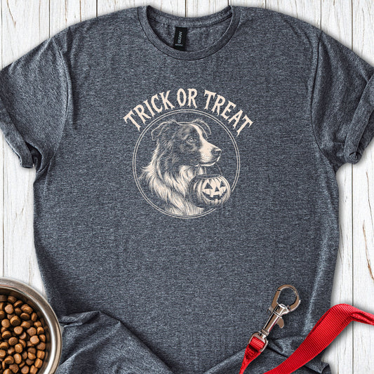 Border Collie Halloween Trick or Treat — Dark Heather
