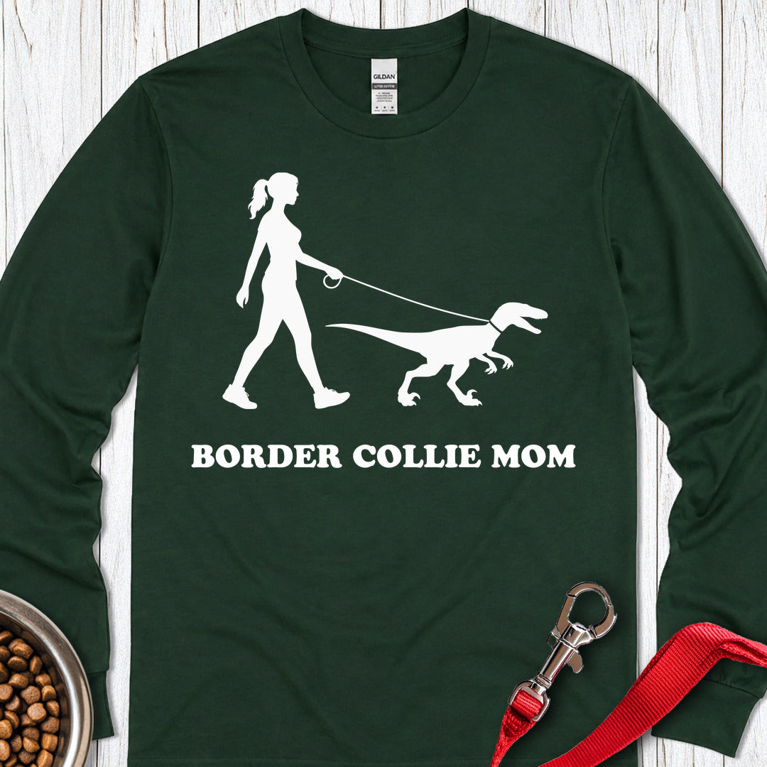 Border Collie Mom Long Sleeve — Forest Green