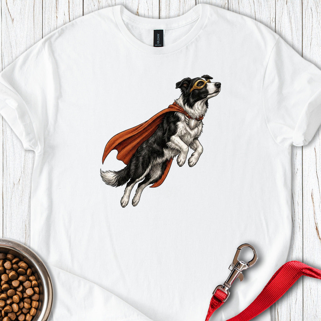 Border Collie Superhero White