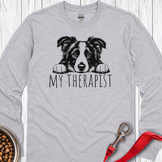 Border Collie Therapist Long Sleeve — Sport Grey