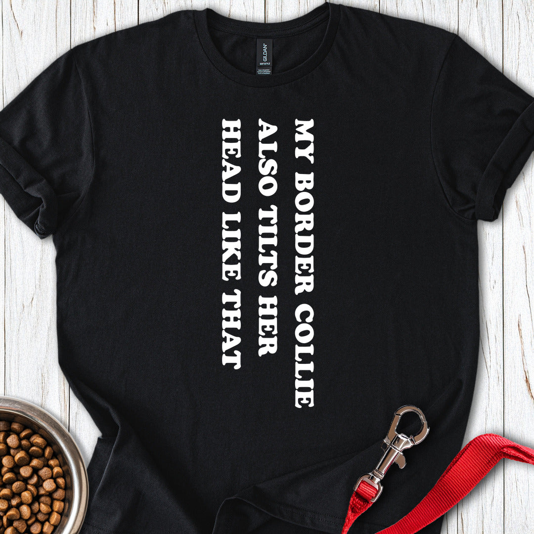 Border Collie Tilt Her Head — Black