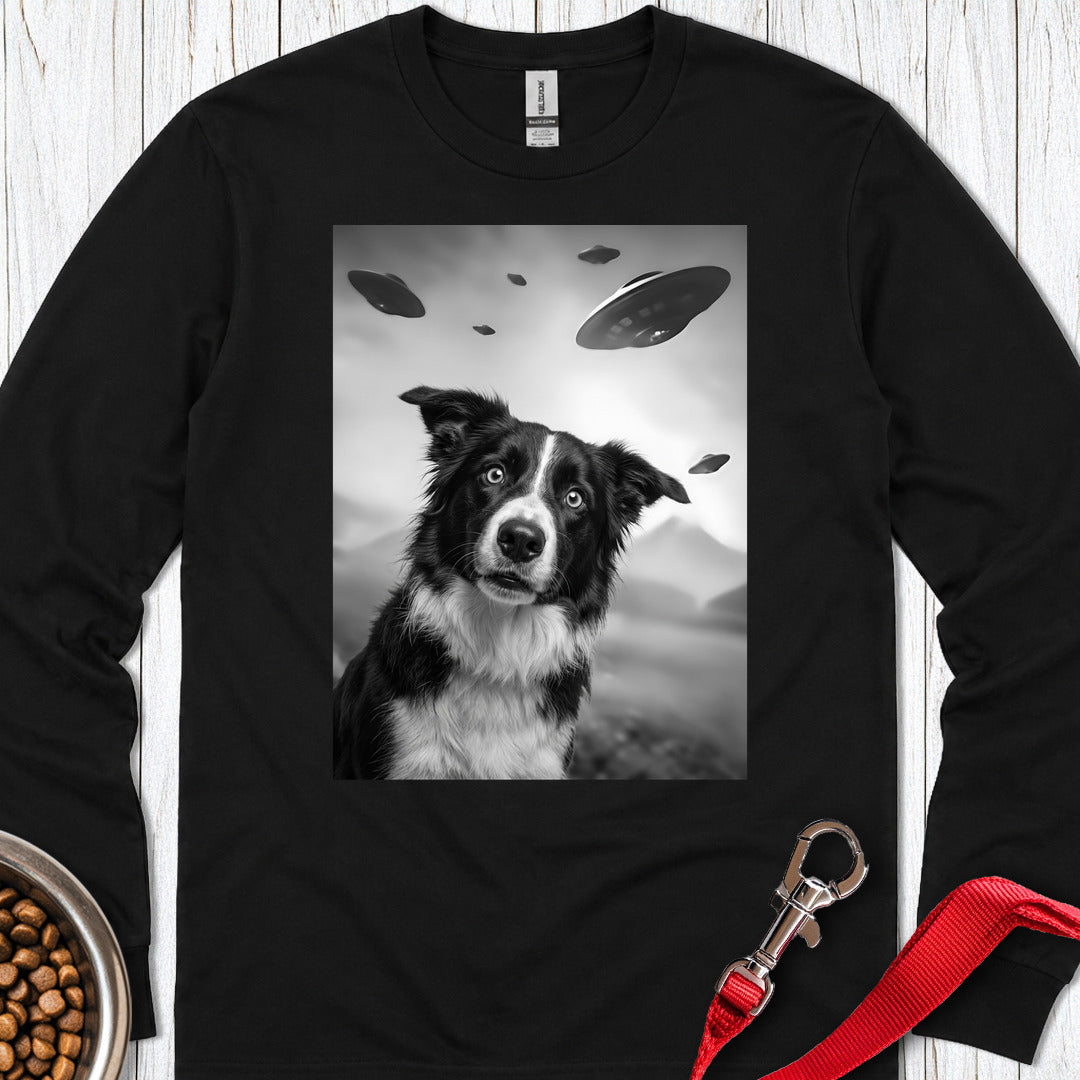 Border Collie UFO Long Sleeve — Black
