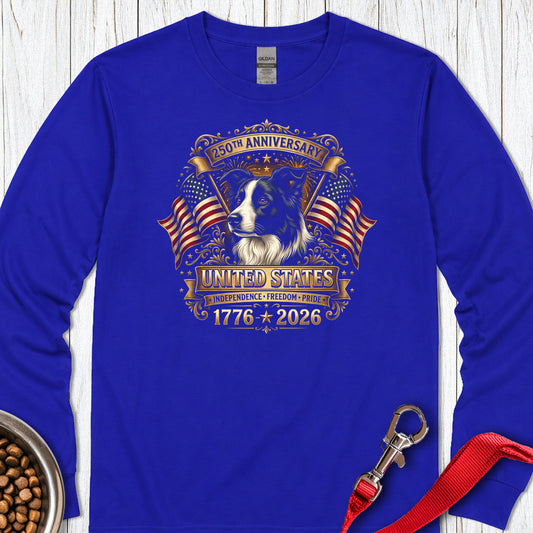 Border Collie USA 250 Anniversary Long Sleeve — Royal