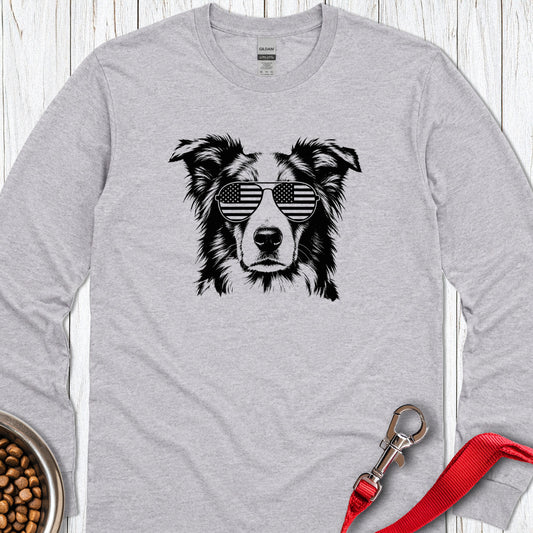 Border Collie USA Long Sleeve — Sport Grey