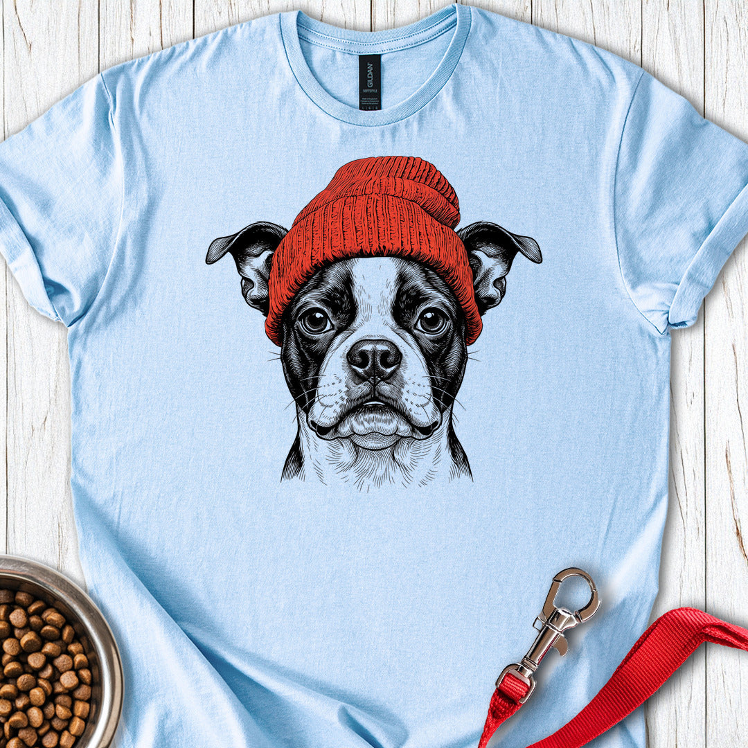 Boston Terrier Beanie — Light Blue