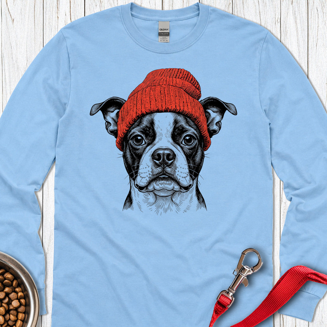 Boston Terrier Beanie Long Sleeve — Carolina Blue
