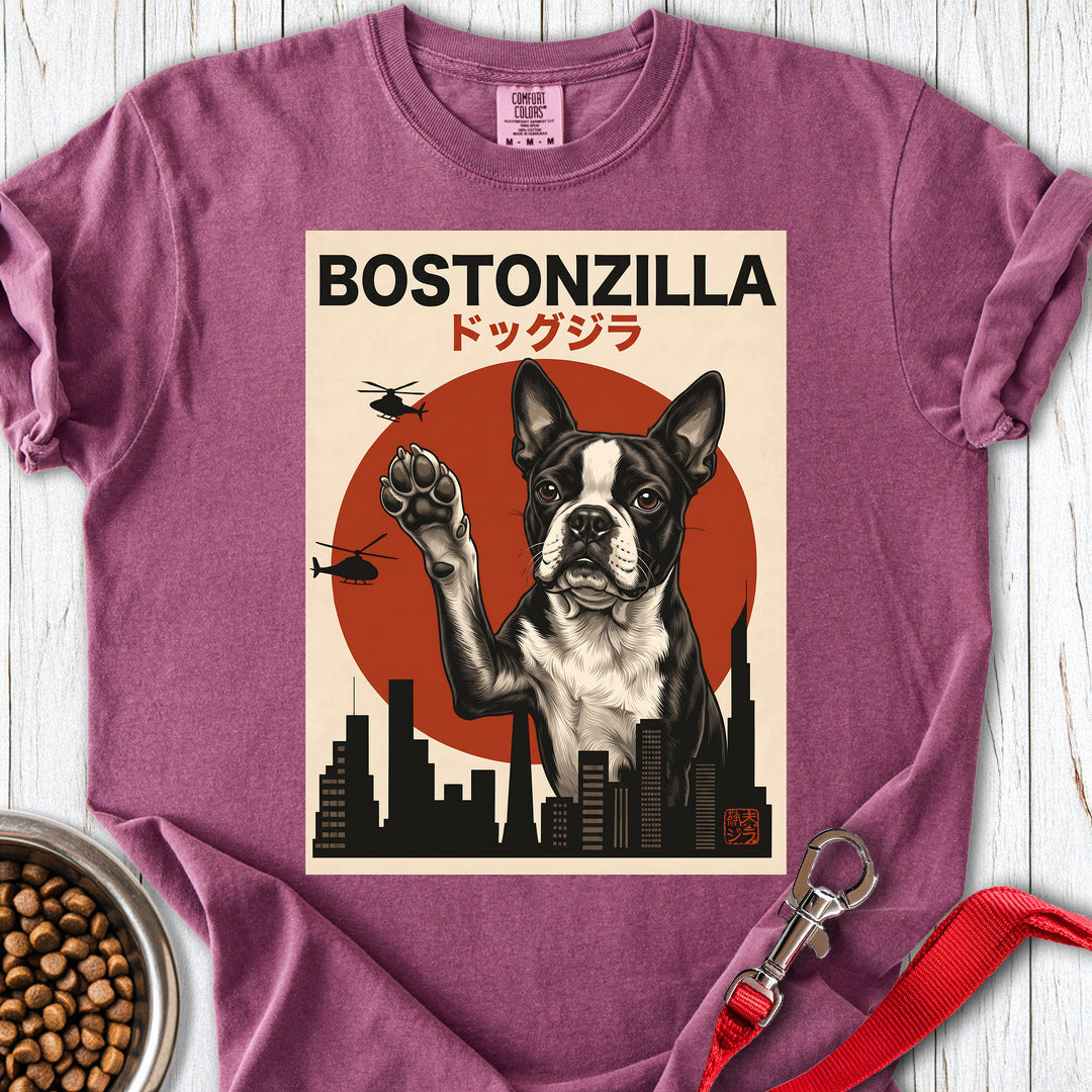 Boston Terrier Bostonzilla Premium Tee — Berry