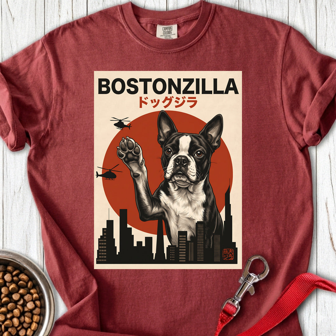 Boston Terrier Bostonzilla Premium Tee — Brick
