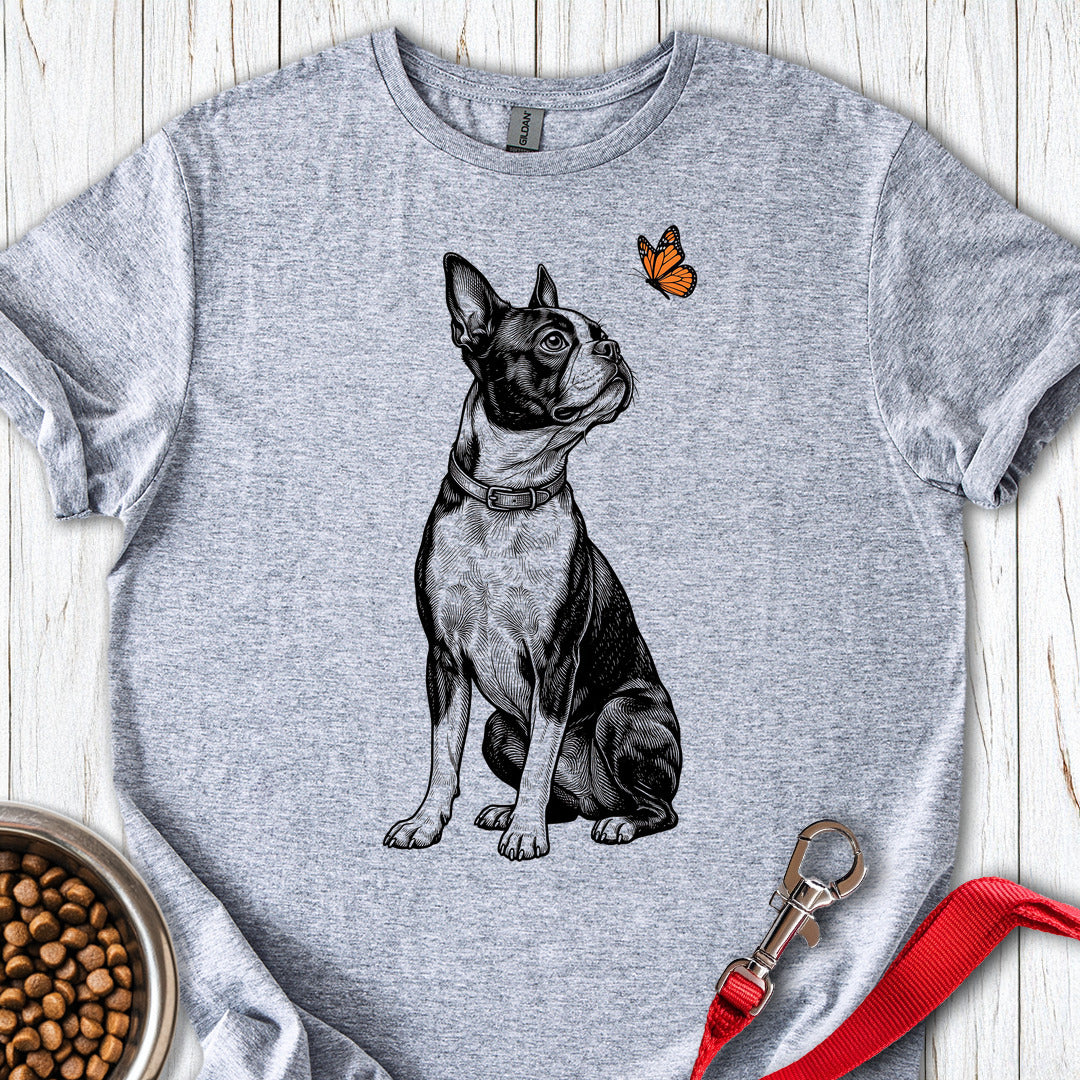 Boston Terrier Butterfly — Sport Grey
