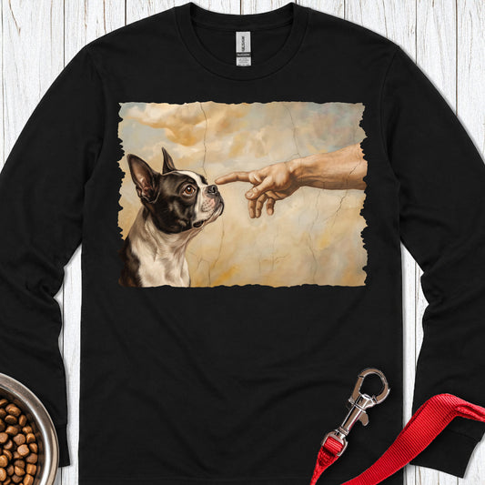 Boston Terrier Creation Long Sleeve — Black
