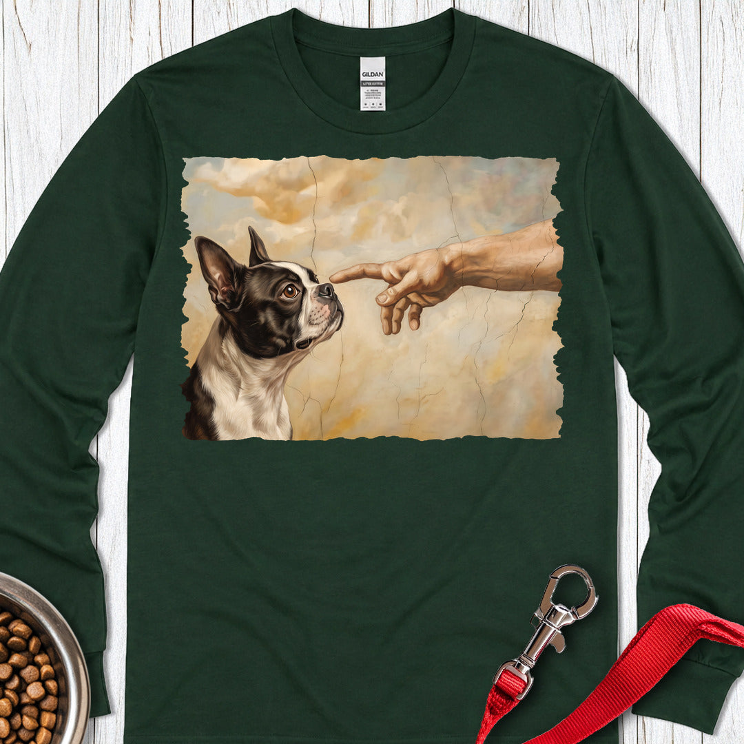Boston Terrier Creation Long Sleeve — Forest Green