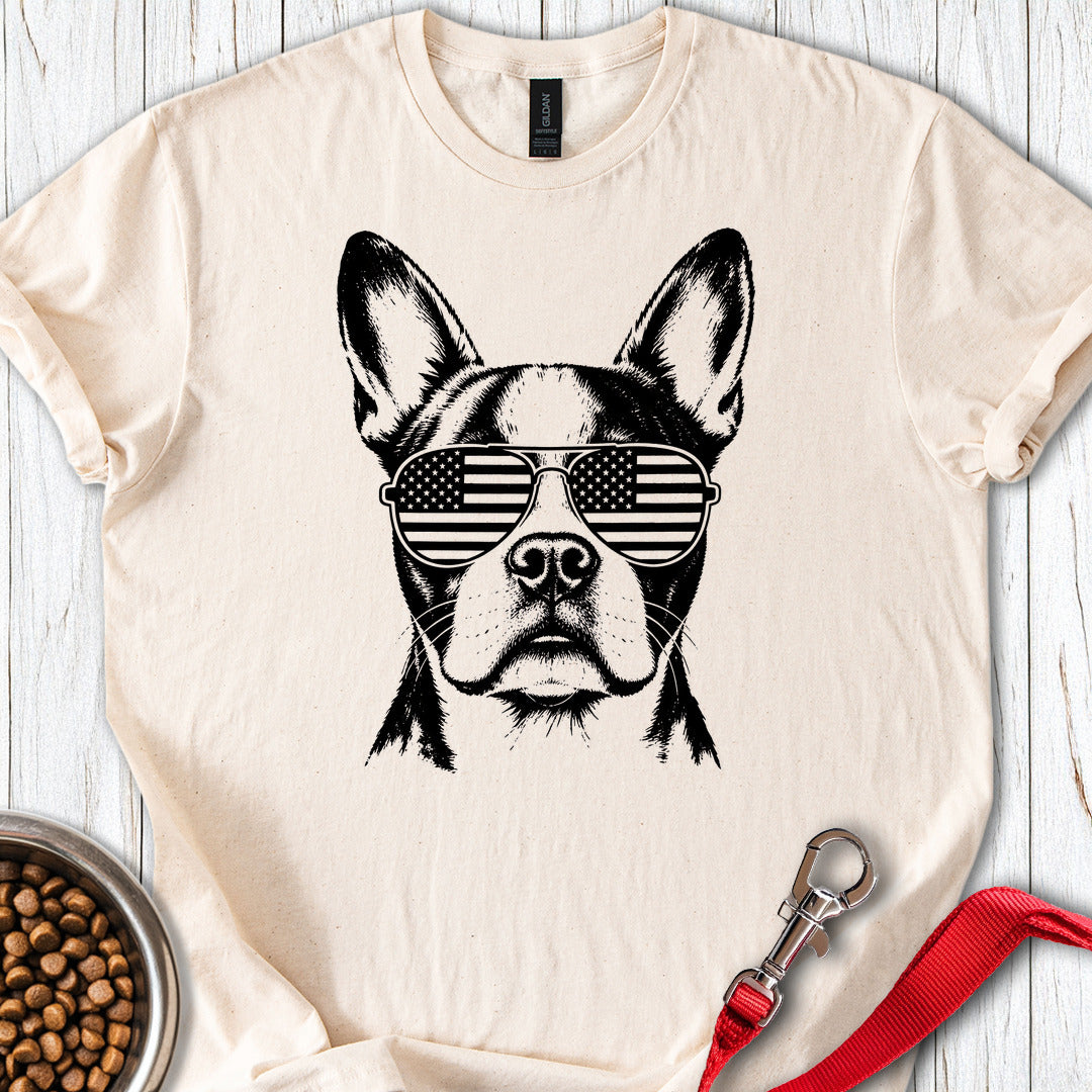 Boston Terrier Flag Shades — Natural