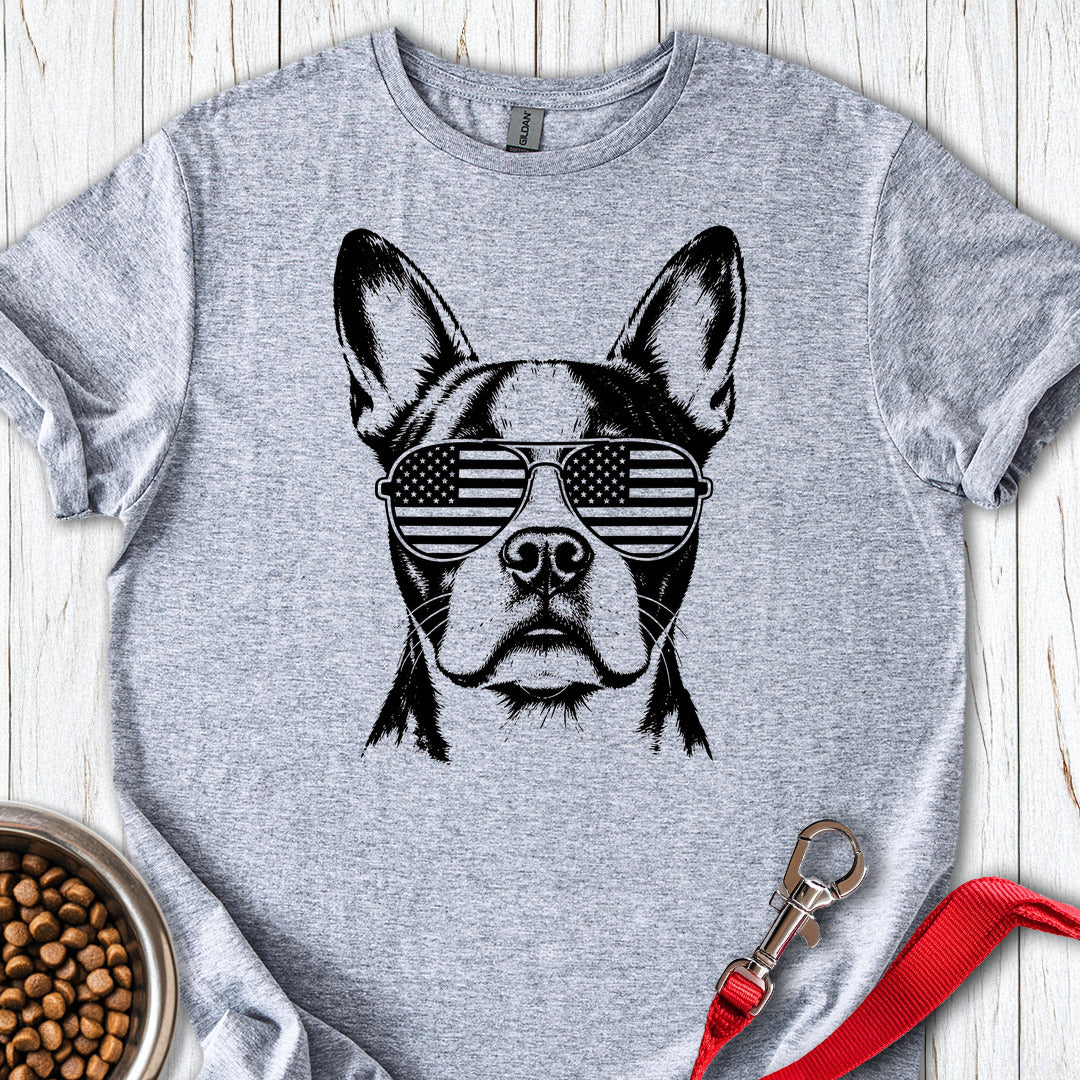 Boston Terrier Flag Shades — Sport Grey