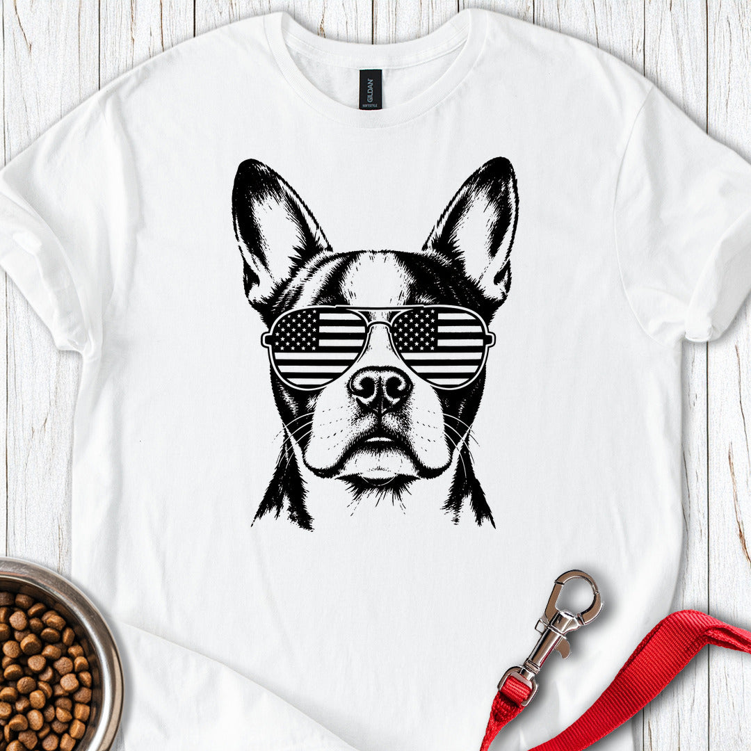Boston Terrier Flag Shades — White