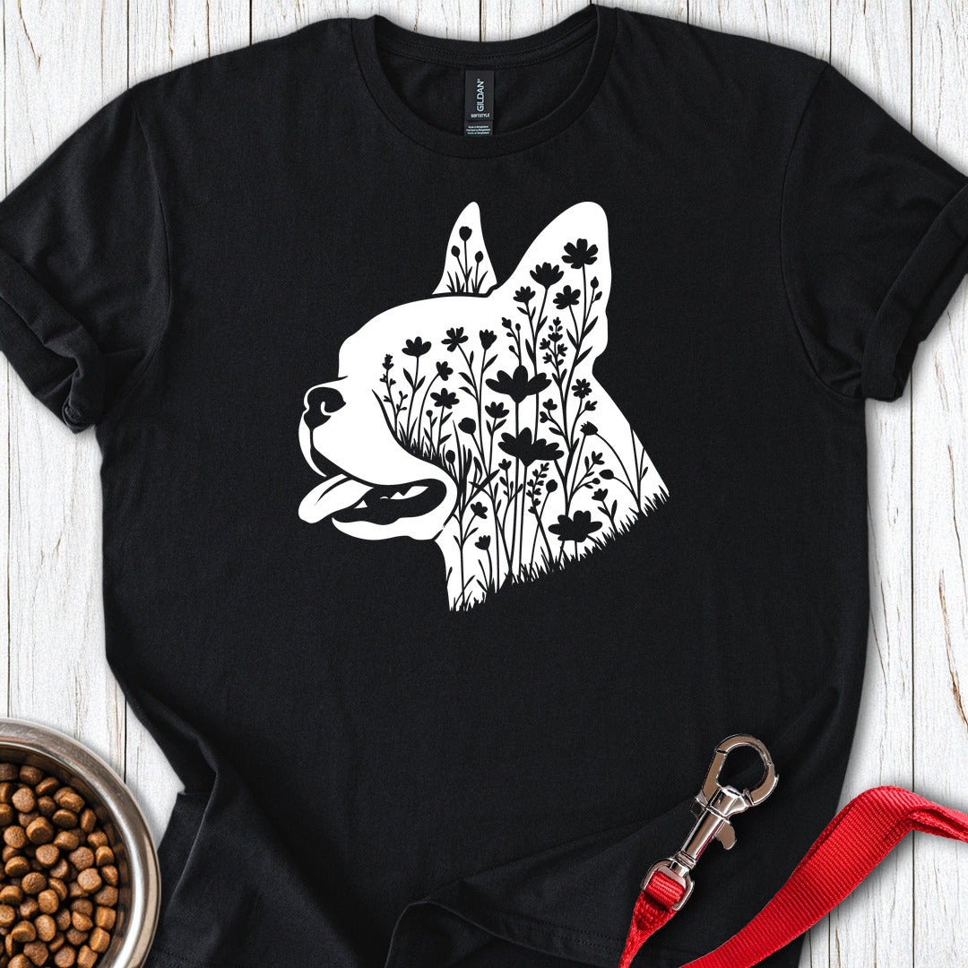 Boston Terrier Flowers — Black
