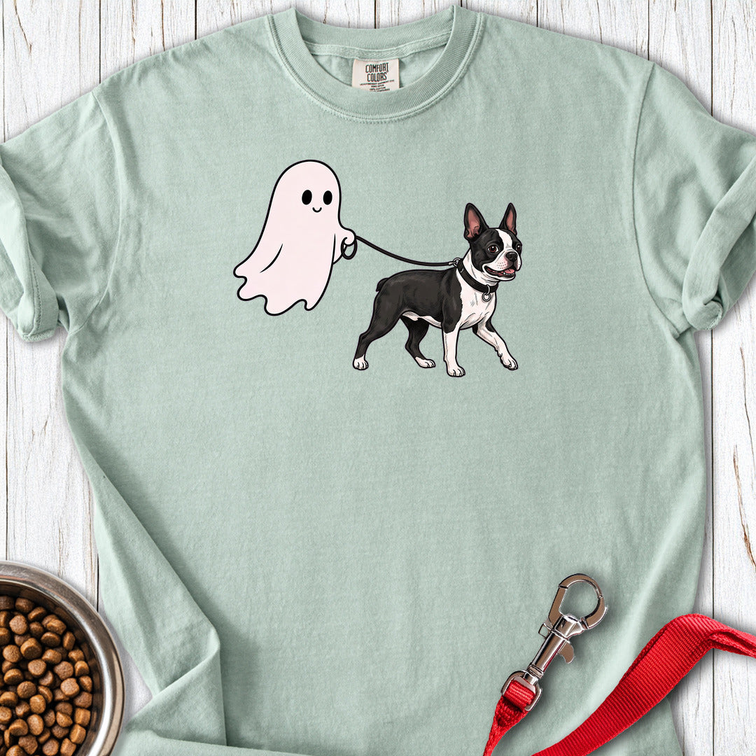 Boston Terrier Ghost Walk Premium Tee — Bay