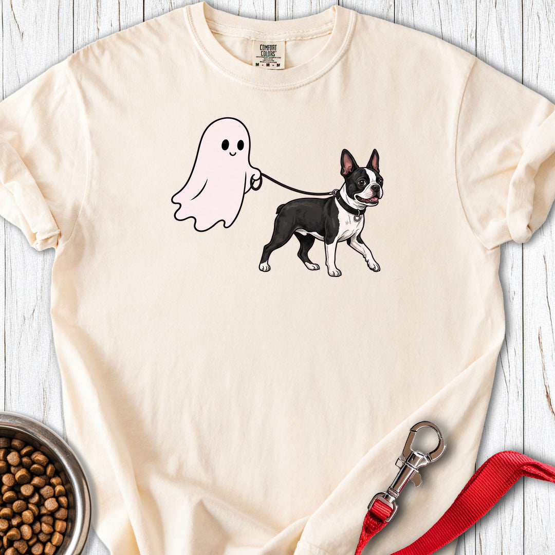 Boston Terrier Ghost Walk Premium Tee — Ivory