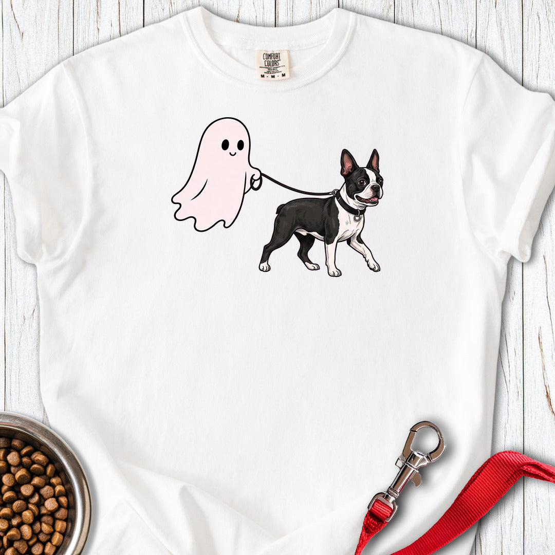 Boston Terrier Ghost Walk Premium Tee — White