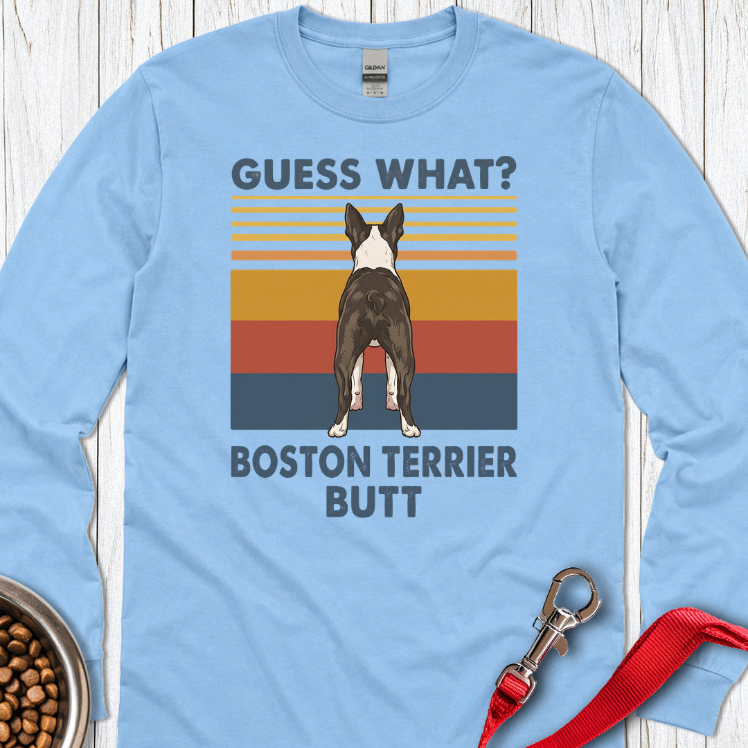 Boston Terrier Guess What Long Sleeve — Carolina Blue