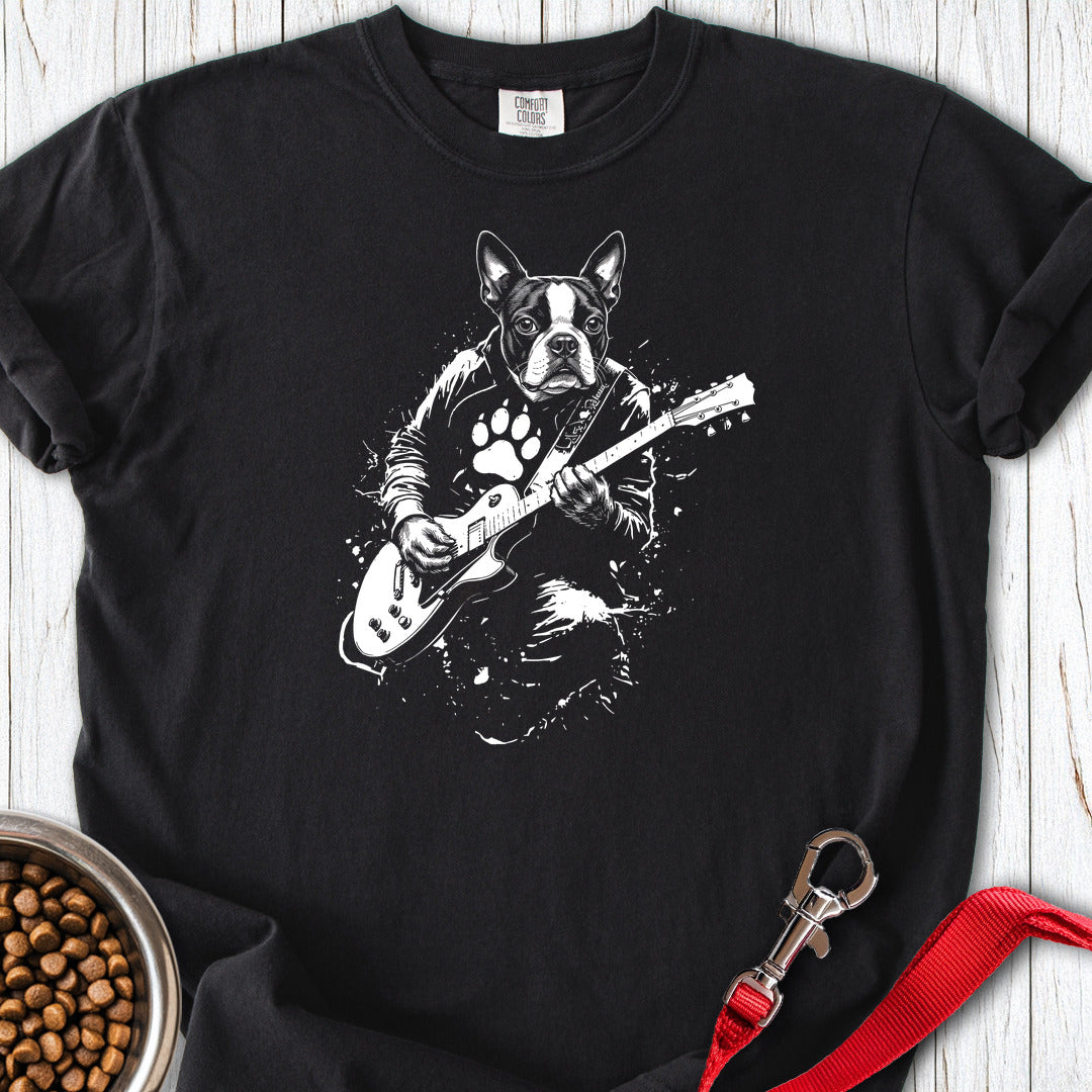 Boston Terrier Guitar Premium Tee — Black