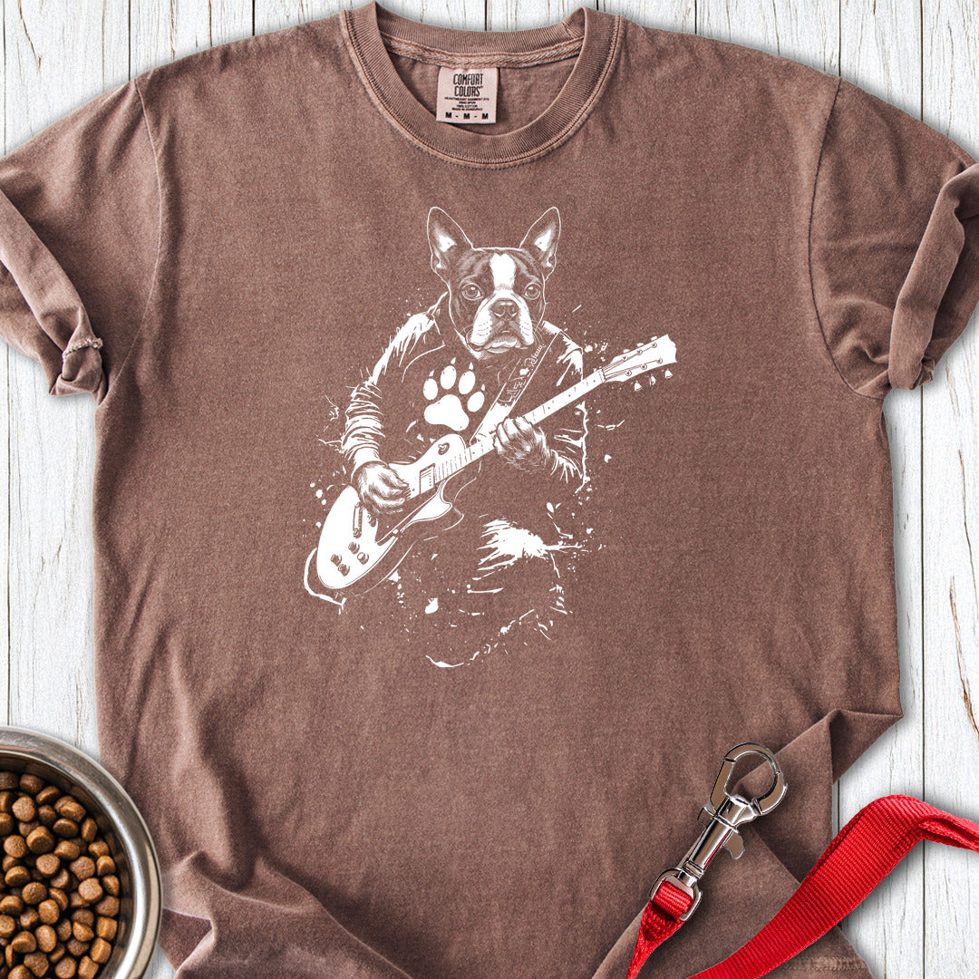 Boston Terrier Guitar Premium Tee — Espresso