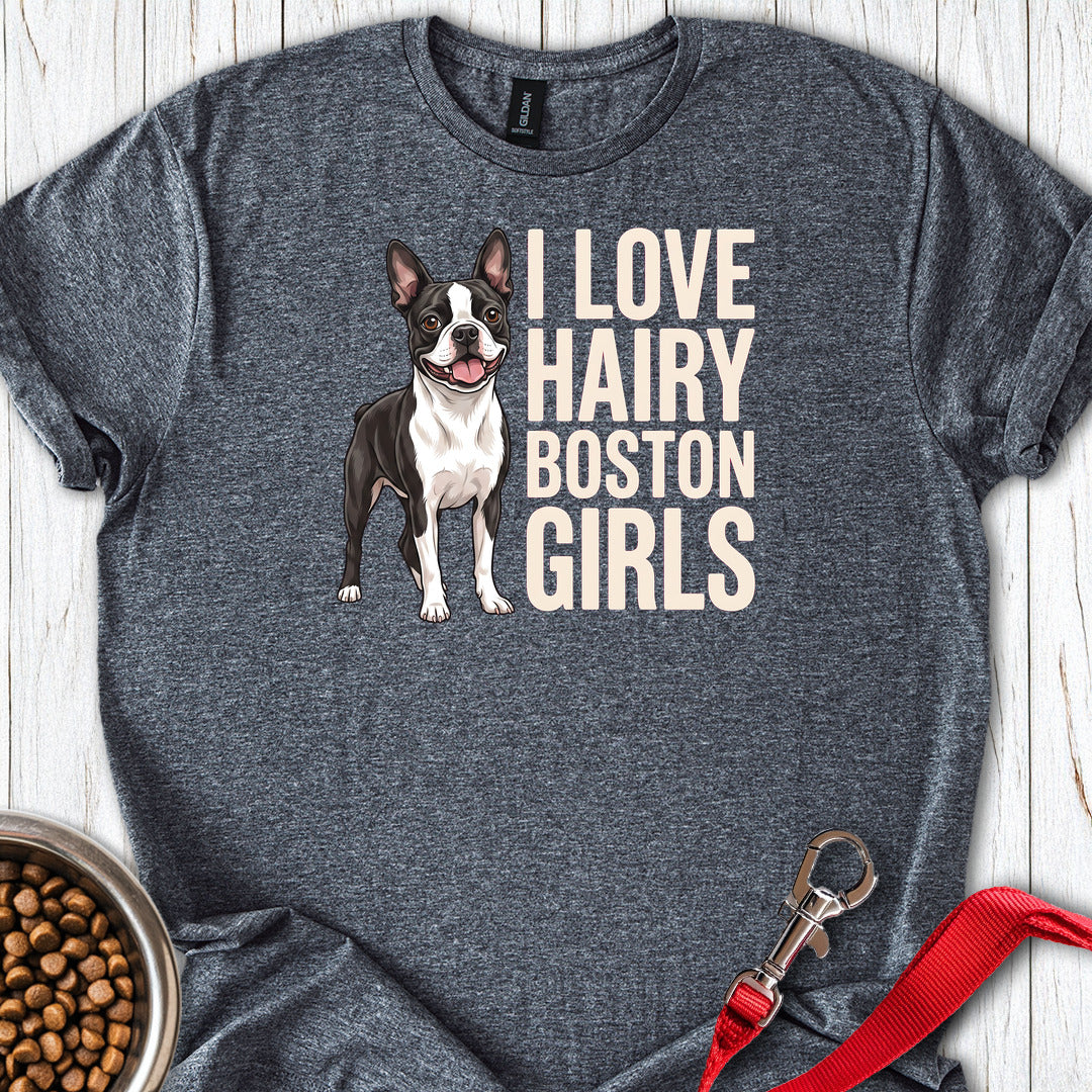 Boston Terrier Hairy Girls — Dark Heather