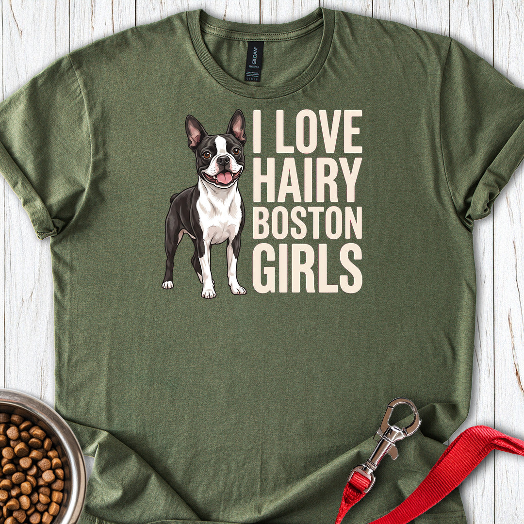 Boston Terrier Hairy Girls — Military Green