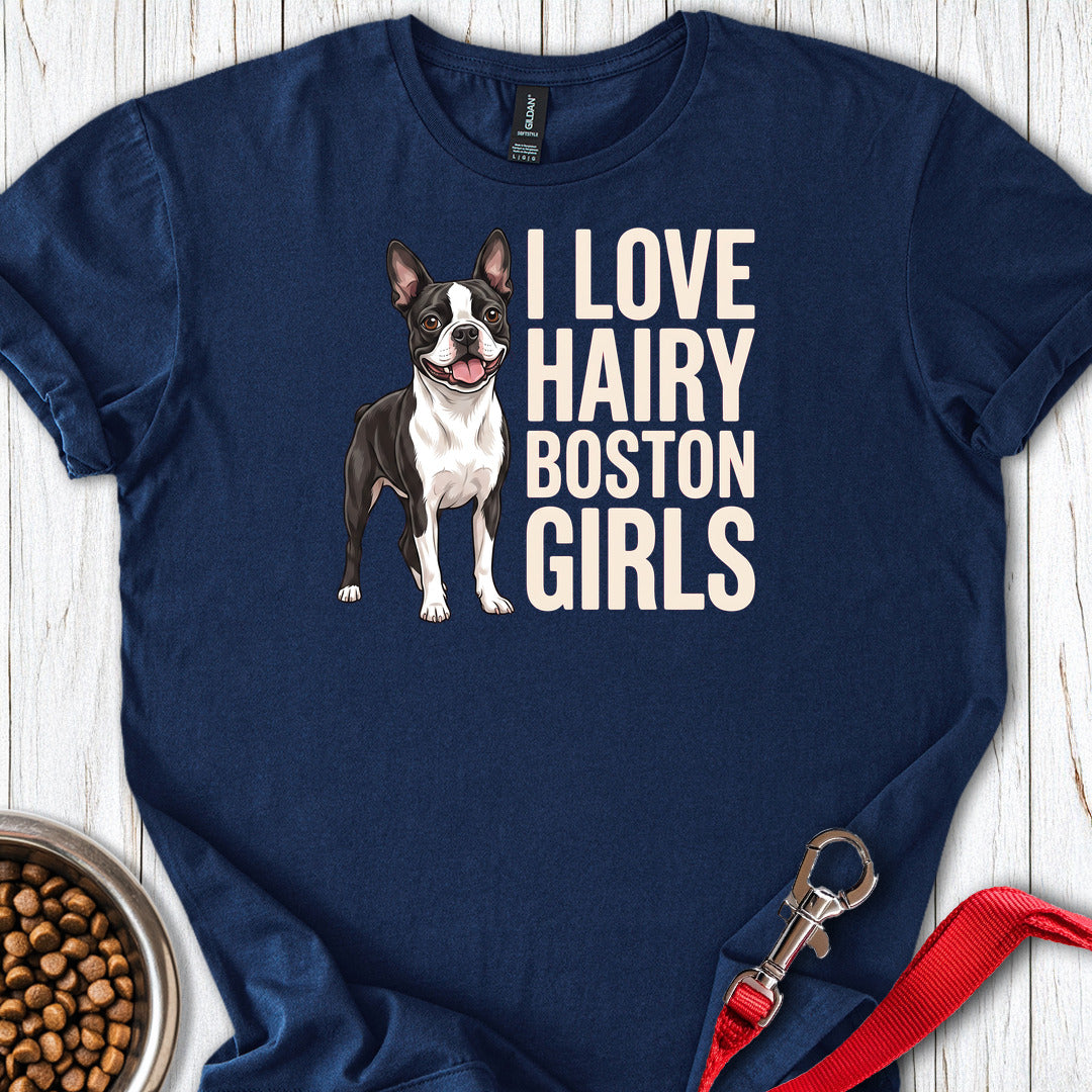 Boston Terrier Hairy Girls — Navy