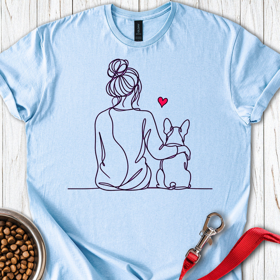 Boston Terrier Hug — Light Blue