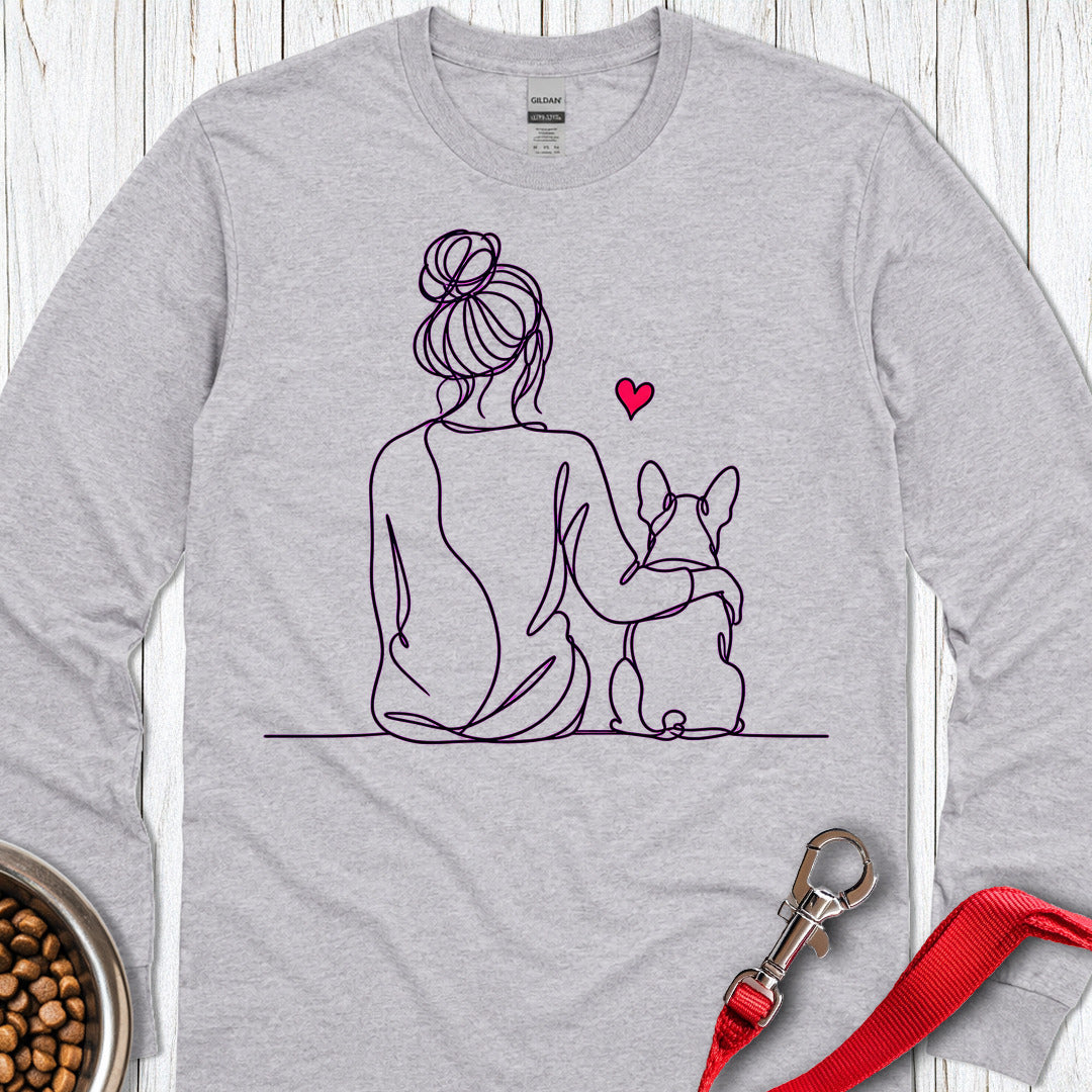 Boston Terrier Hug Long Sleeve — Sport Grey