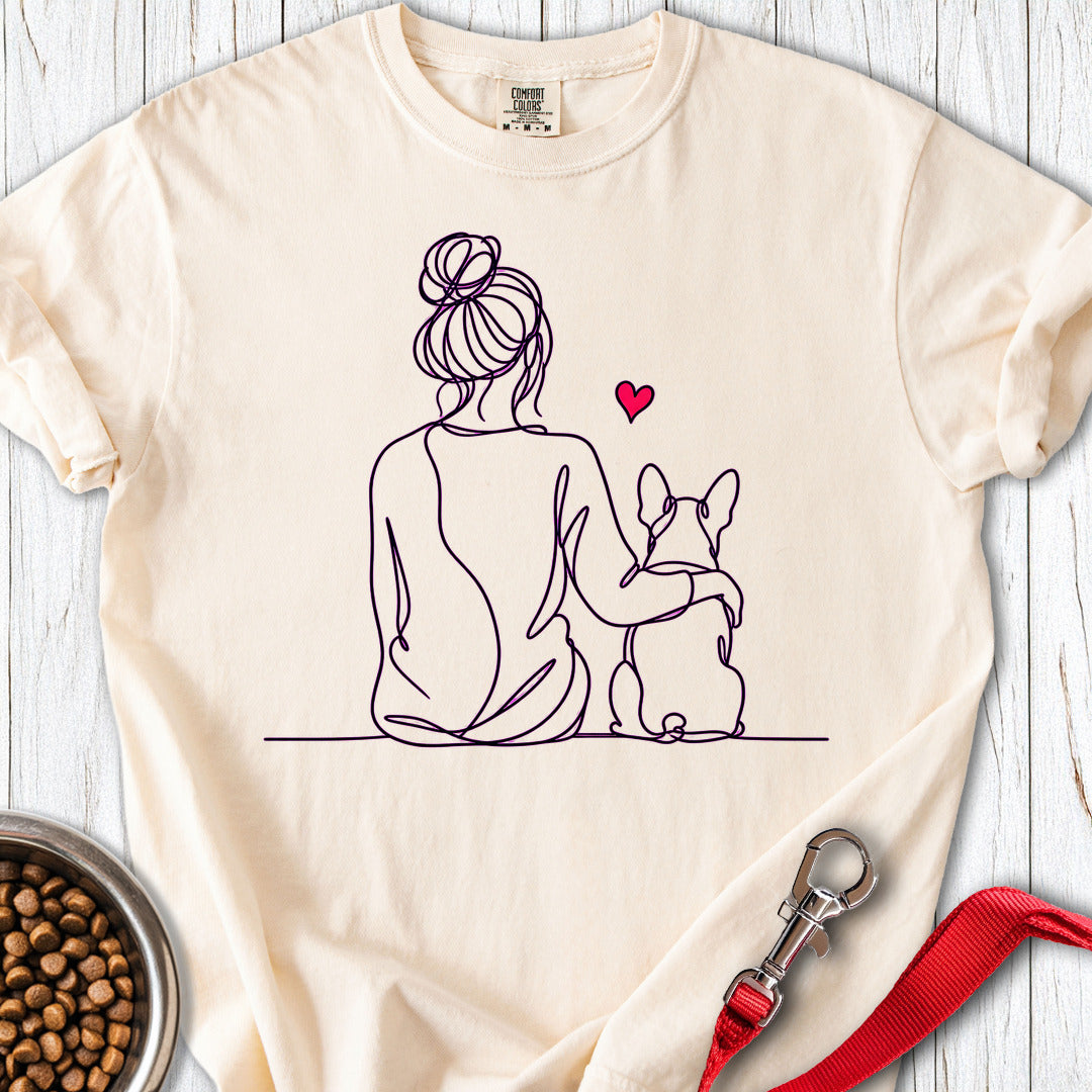 Boston Terrier Hug Premium Tee — Ivory