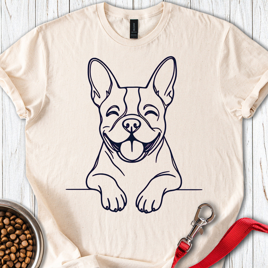 Boston Terrier Lineart — Natural