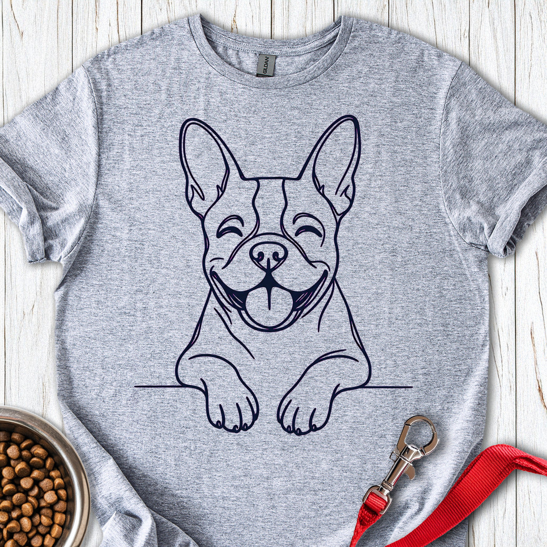 Boston Terrier Lineart — Sport Grey